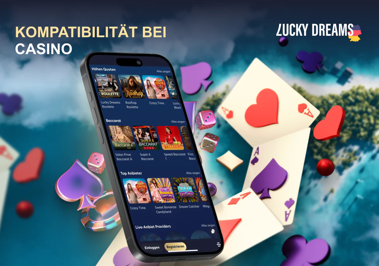 Verfügbarkeit von Lucky Dreams Casino auf mobilen Geräten