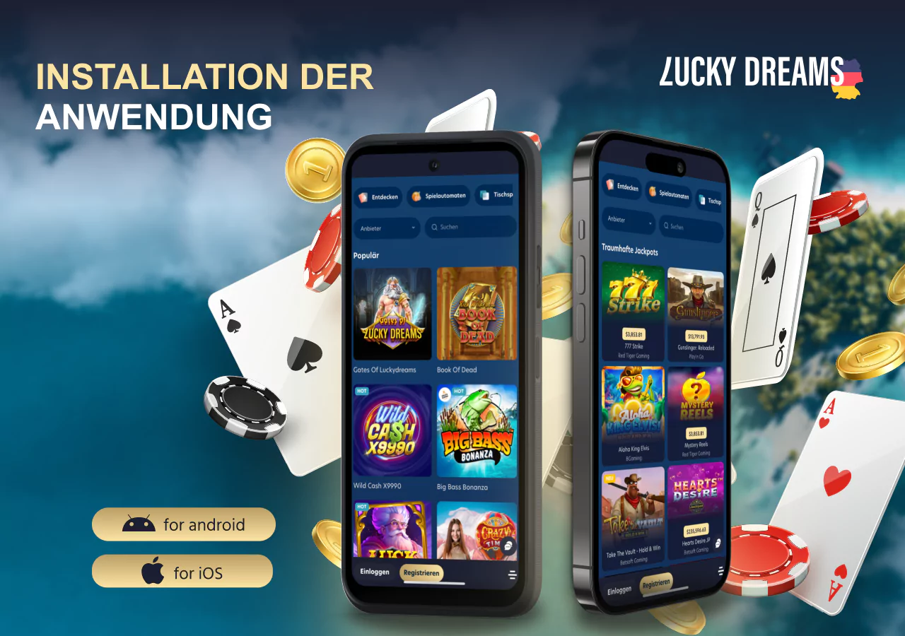 Installieren Sie die Lucky Dreams-App auf Ihrem mobilen Gerät