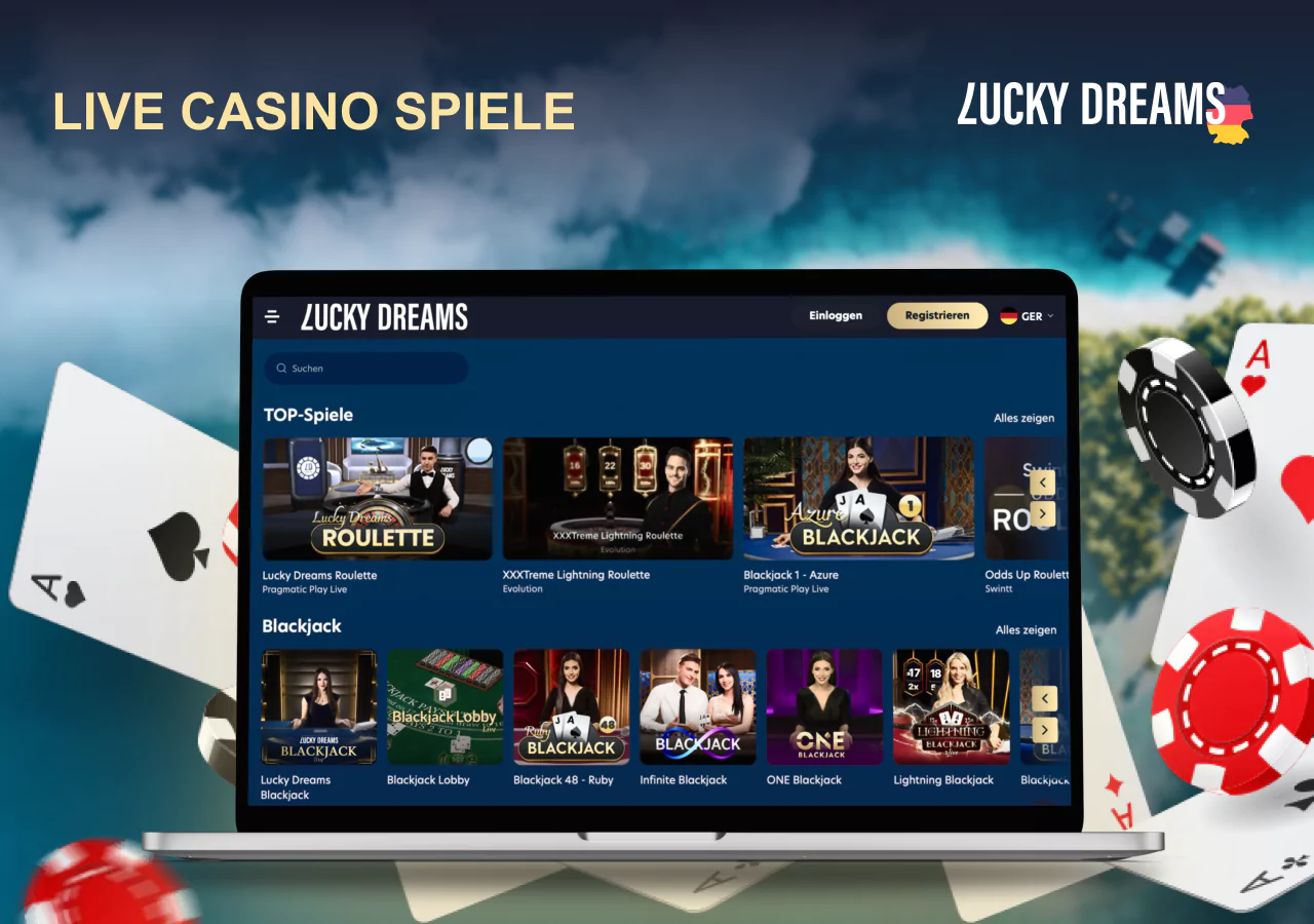 Eine Vielzahl von Live-Spielen im Lucky Dreams Casino